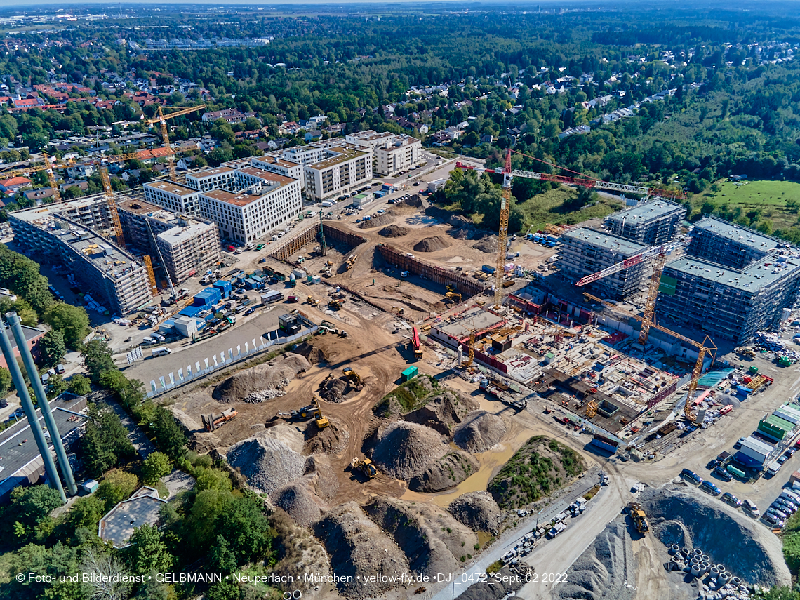 02.09.2022 - Baustelle Alexisquartier und Pandion Verde in Neuperlach